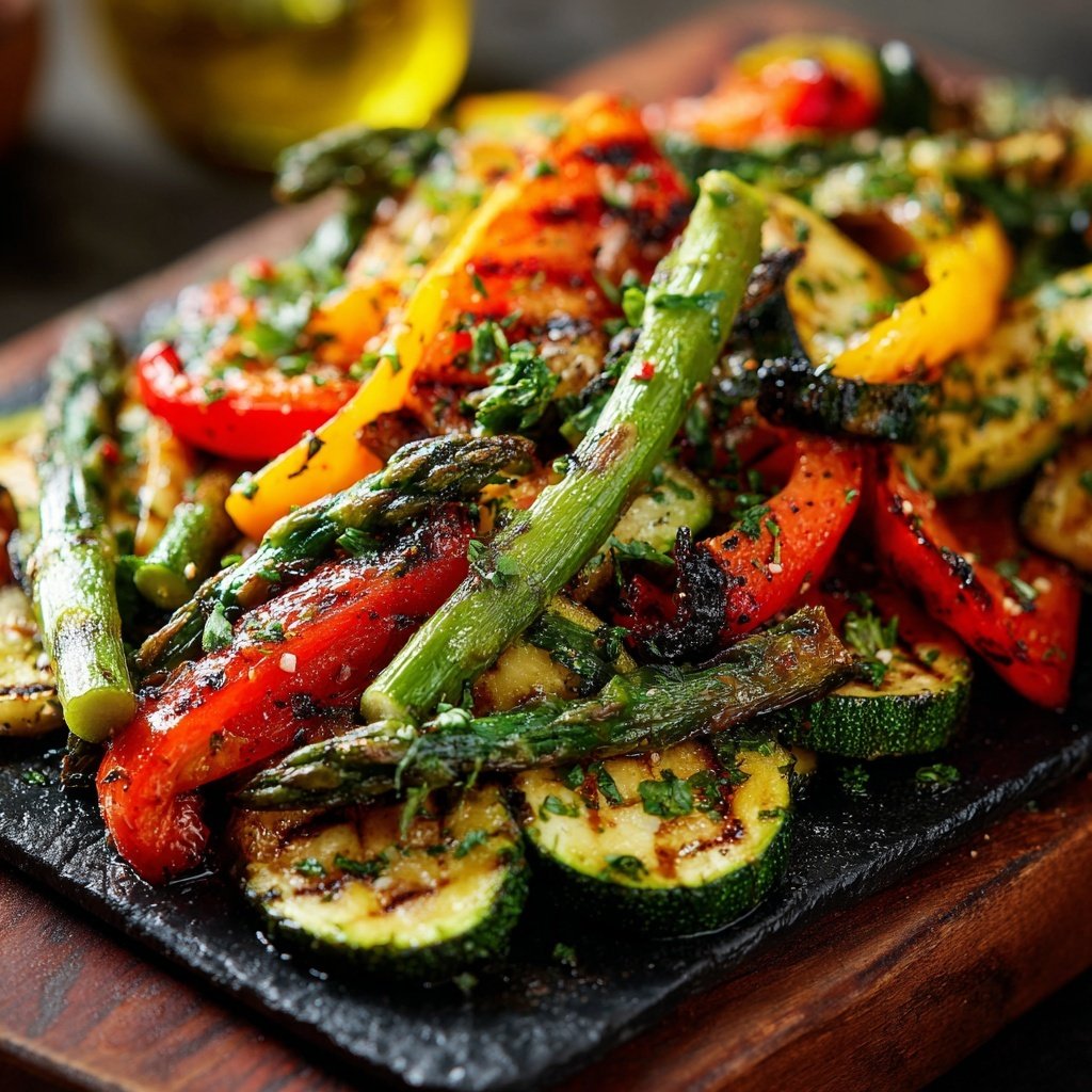 Healthy Lemon Herb Grilled Veggies