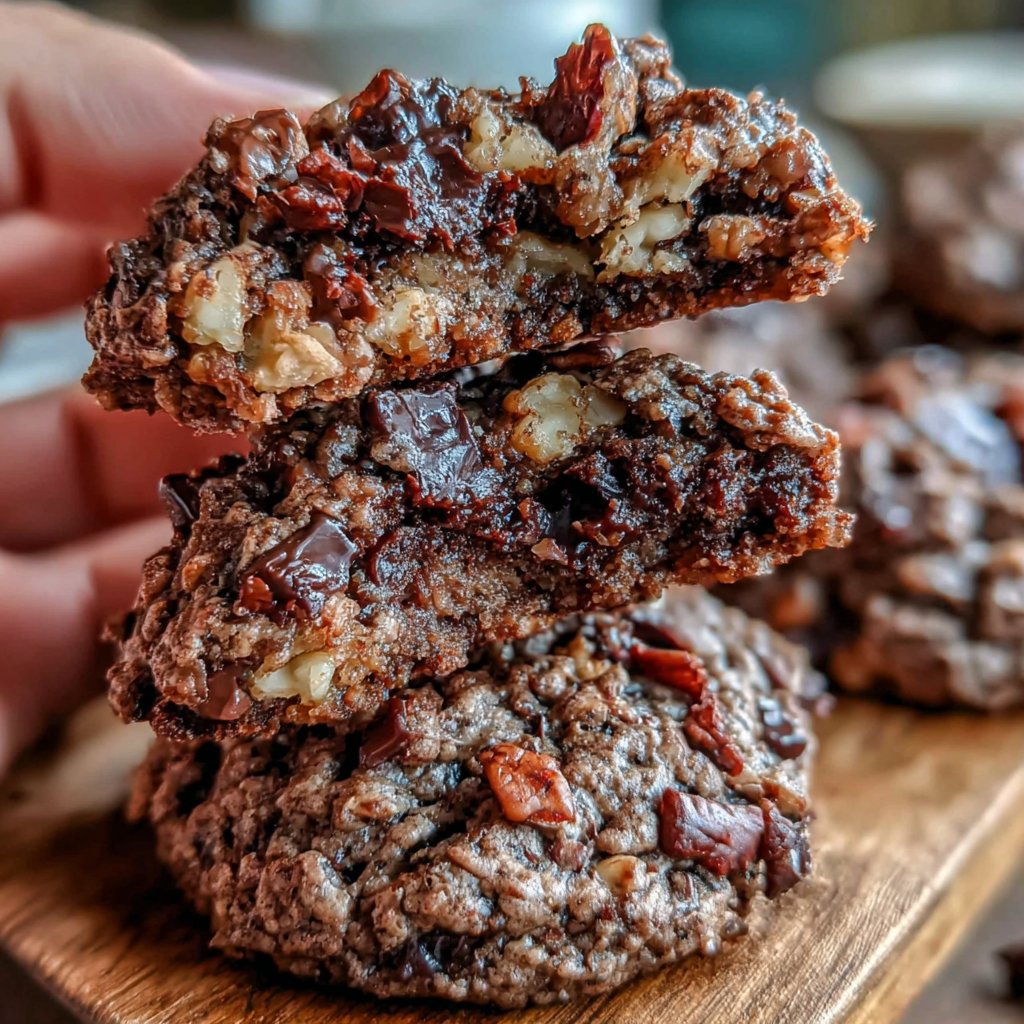 Nutty Oat Brownie Cookies