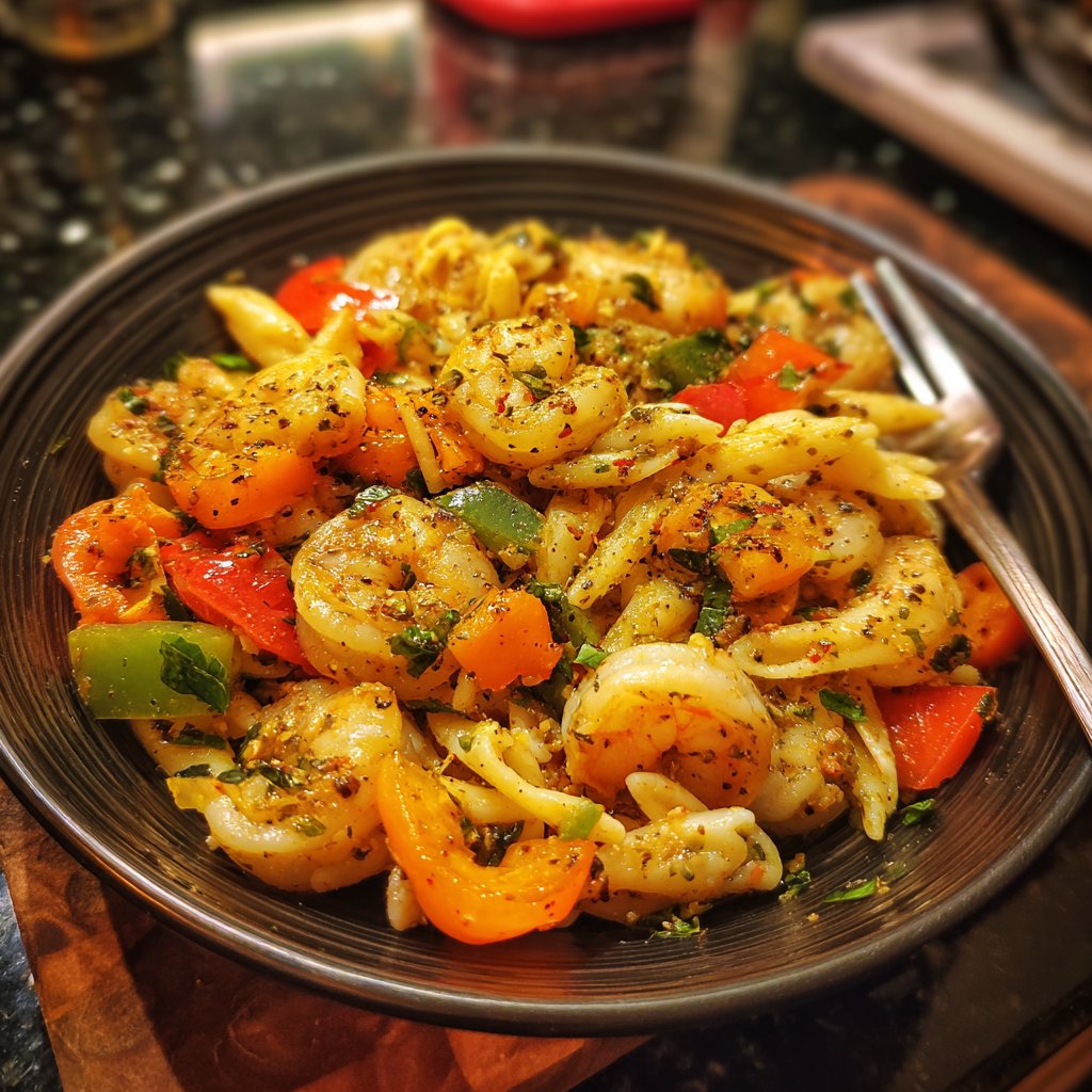 Shrimp and Veggie Pasta Stir-fry
