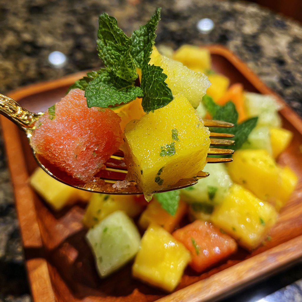 Tropical Fruit Chunks with Mint