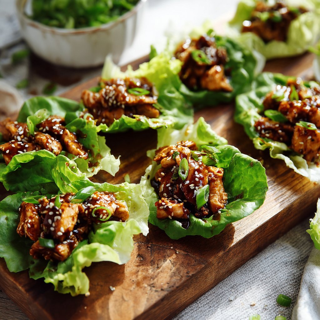 Teriyaki Chicken Lettuce Cups